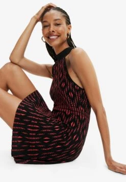 Desigual Metallic Knit Bodysuit - Gebreide Jurk - Red -Desigual e1b2a71b914a464bb372c51f8f1b35f9