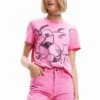 Desigual Panther Smile - T-Shirt Print - Dusky Pink