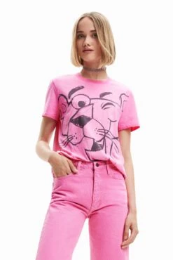 Desigual Panther Smile - T-Shirt Print - Dusky Pink