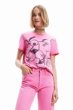 Desigual Panther Smile - T-Shirt Print - Dusky Pink