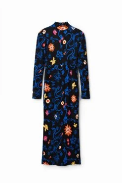 Desigual Vest Lila - Etui-Jurk - Blue Klein -Desigual e26da9ce46004952b4ddbb26fbaf9edc