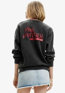 Desigual Distressed Pink Panther - Sweater - Black -Desigual e2e1b17dc47d416a9285aadc17af76ae
