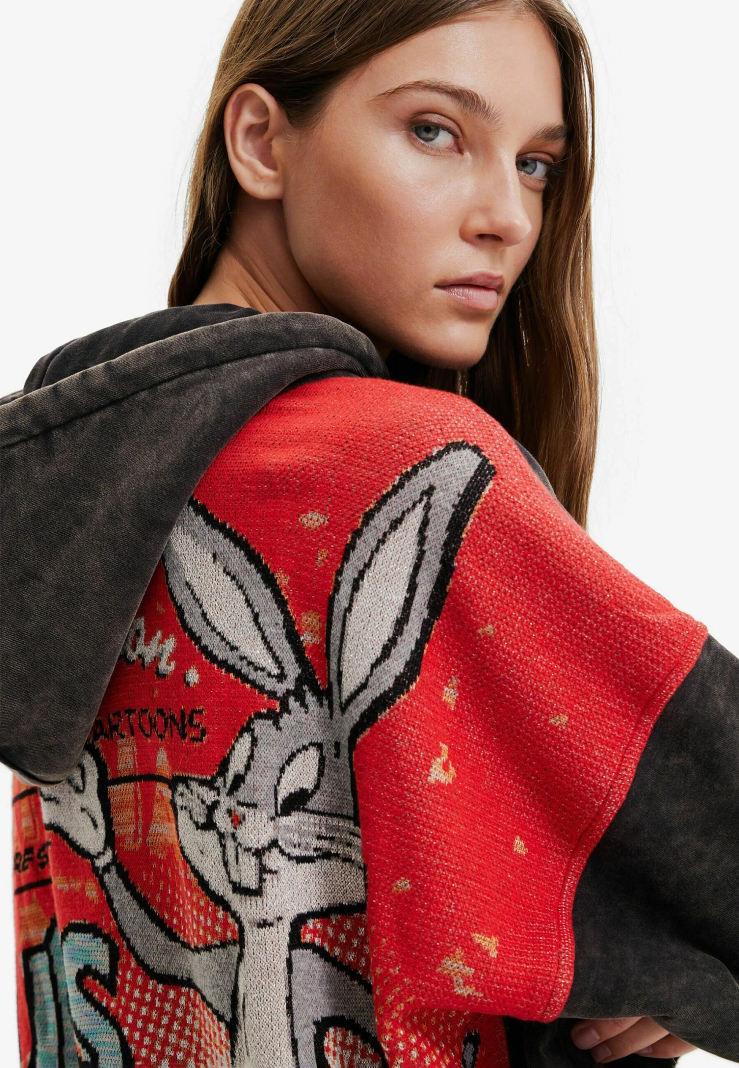 Desigual Oversize Bugs Bunny - Hoodie - Black 4 Desigual Oversize Bugs Bunny - Hoodie - Black - Afbeelding 4