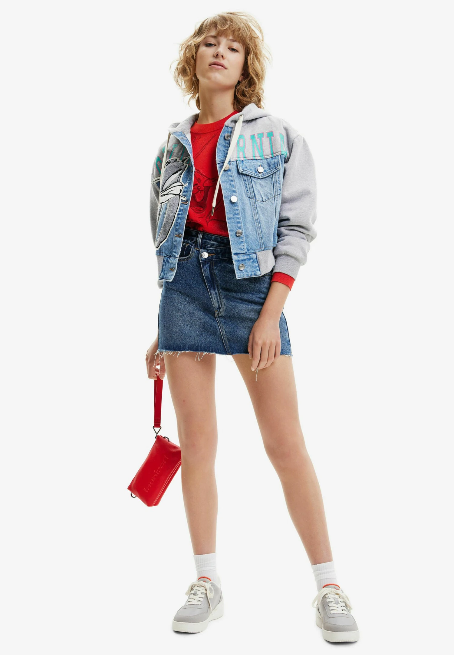 Desigual Bugs Bunny Trucker - Sweater Met Rits - Grey 2 Desigual Bugs Bunny Trucker - Sweater Met Rits - Grey - Afbeelding 2