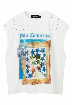 Desigual Studded Disco - T-Shirt Print - White -Desigual e4b6905e093046699445ef72bb0bd8a5