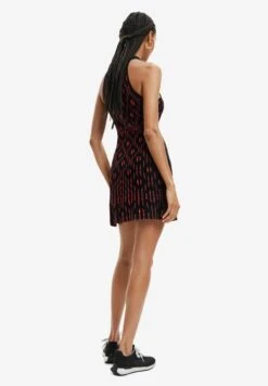 Desigual Metallic Knit Bodysuit - Gebreide Jurk - Red -Desigual e79a6afbdac14fc28e42039c1d2b3dac