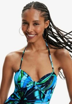 Desigual Tropical Knot Swimsuit - Badpak - Blue -Desigual e7aa3a1cc83b44c28be2a9fa7247d714