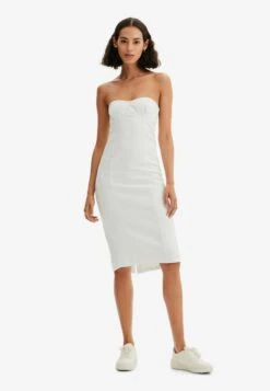 Desigual Textured Animal Print Bodysuit - Etui-Jurk - White