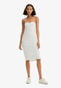 Desigual Textured Animal Print Bodysuit - Etui-Jurk - White