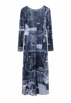 Desigual Slim Newspaper- Jurk - Black -Desigual e959b306e2f54bdf9ee4ccdd203d631c