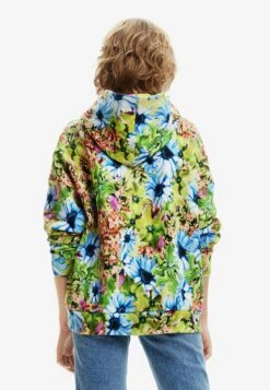 Desigual Oversize Floral - Hoodie - Green -Desigual e9b6b7c23de34e91bd73b8df4662dfb2