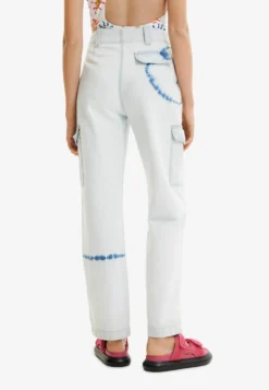 Desigual Tie-Dye Cargo - Straight Leg Jeans - White -Desigual ea91d94125d144ad81fb75861e8cbc8f scaled