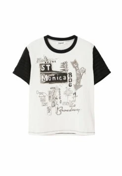 Desigual Illustration - T-Shirt Print - White -Desigual eb2e13dbd9c74948adcea658e842a1be
