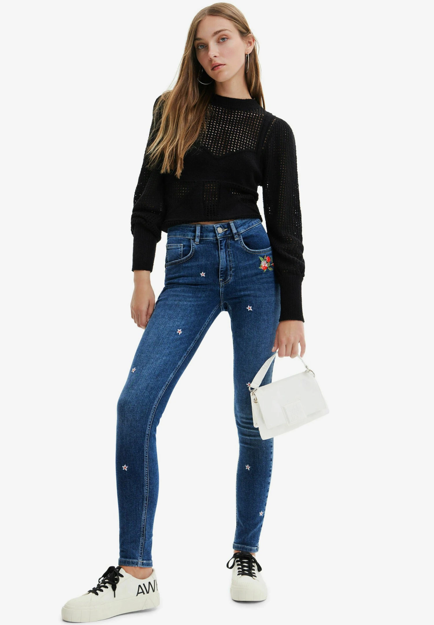 Desigual Flowerkinny Push-Up - Jeans Skinny Fit - Blue 2 Desigual Flowerkinny Push-Up - Jeans Skinny Fit - Blue - Afbeelding 2