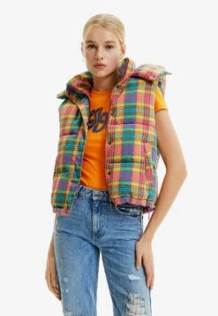 Desigual Plaid Padded Gilet - Bodywarmer - Multi Coloured