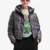 Desigual Iridescent Padded - Winterjas - Dark Purple