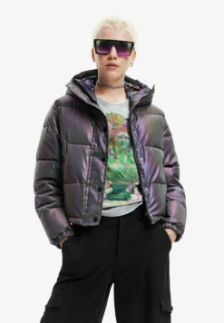 Desigual Iridescent Padded - Winterjas - Dark Purple