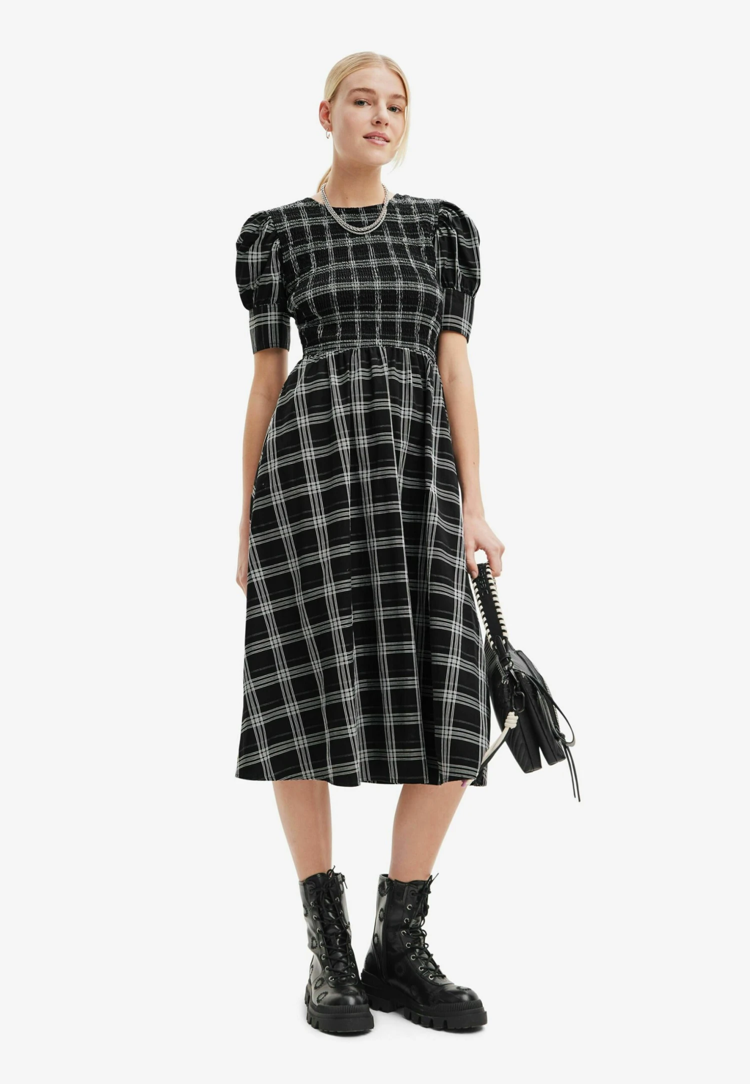 Desigual Check Midi - Jurk - Black 2 Desigual Check Midi - Jurk - Black - Afbeelding 2