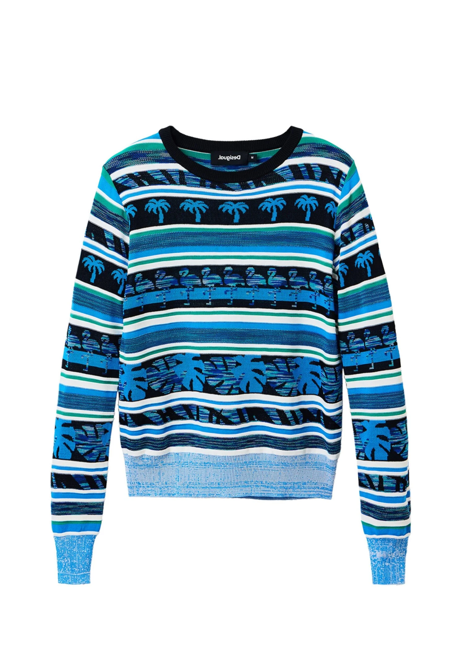 Desigual Tropical Border - Trui - Mineral Blue 5 Desigual Tropical Border - Trui - Mineral Blue - Afbeelding 5