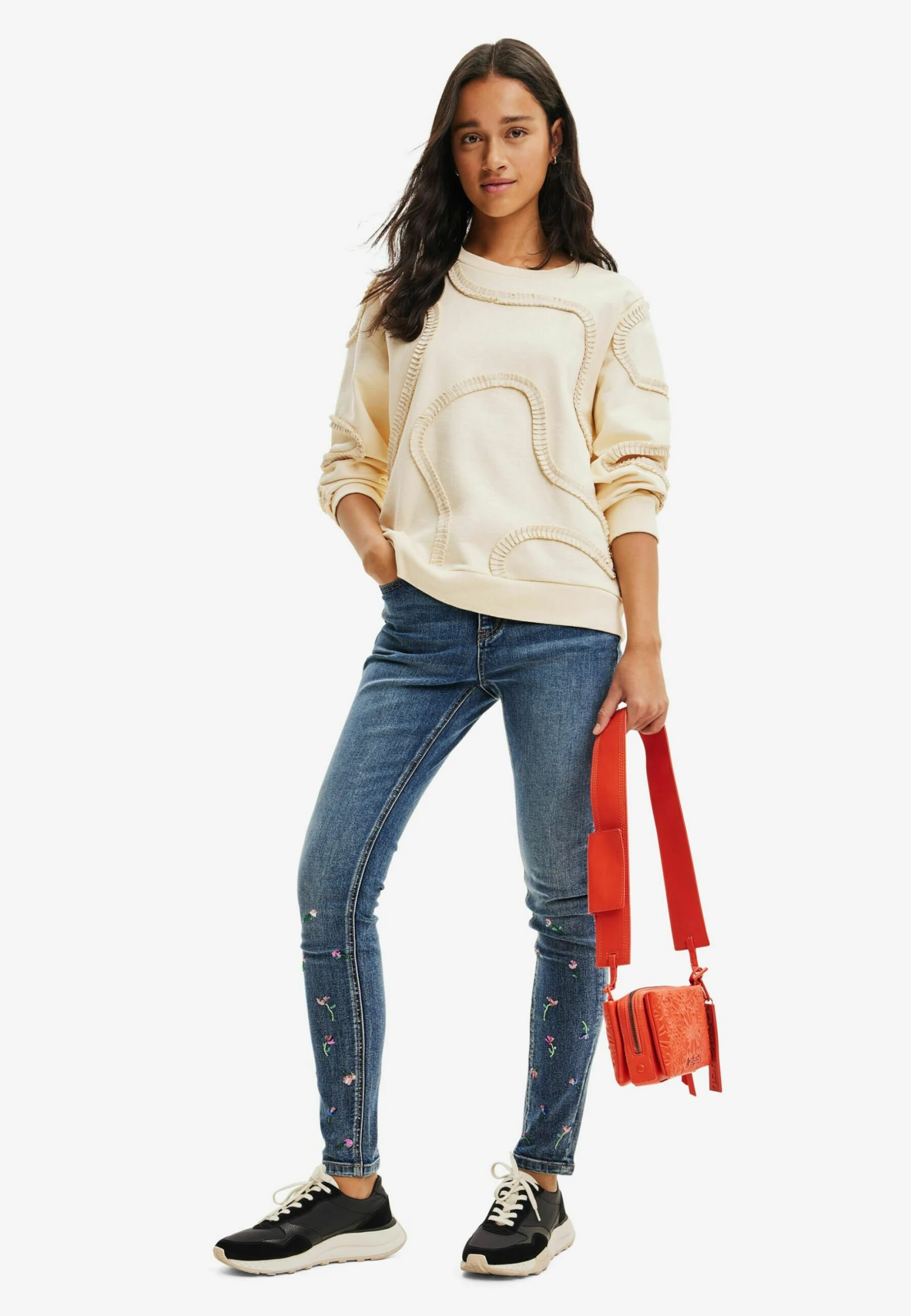 Desigual Pleated Strip - Sweater - Beige 2 Desigual Pleated Strip - Sweater - Beige - Afbeelding 2