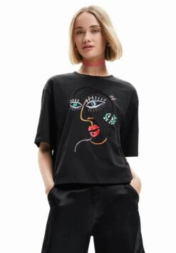 Desigual Short Sleeve Face - T-Shirt Print - Nero