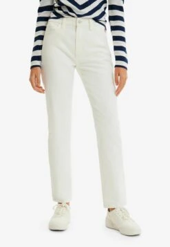Desigual Straight - Slim Fit Jeans - White