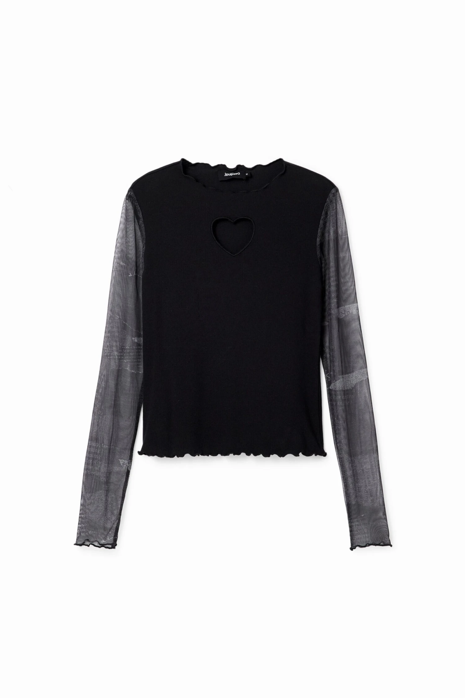 Desigual Combination Heart Cut Out - Longsleeve - Black 4 Desigual Combination Heart Cut Out - Longsleeve - Black - Afbeelding 4