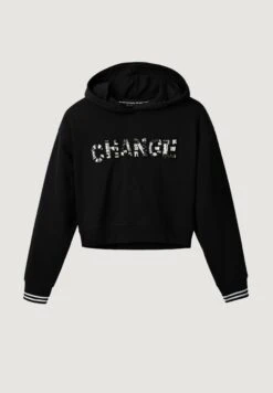 Desigual "Change" Patch Hoodie - Hoodie - Black -Desigual f72b798602a54920b14dc6db7155339f
