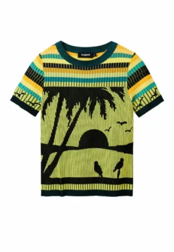 Desigual Knit Landskape - T-Shirt Print - Yellow -Desigual f784d6c1493043e386f5405a116285e0 scaled