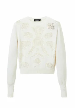 Desigual Openwork Flower - Trui - White -Desigual f78919b8ecd74d47bc2cae38f09b609a scaled