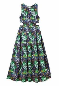 Desigual Long Nature Cut Out - Maxi-Jurk - Blue -Desigual f7c7dd357ff249c19f243911c0fa6a80