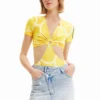 Desigual Smiley Limon - T-Shirt Print - Yellow