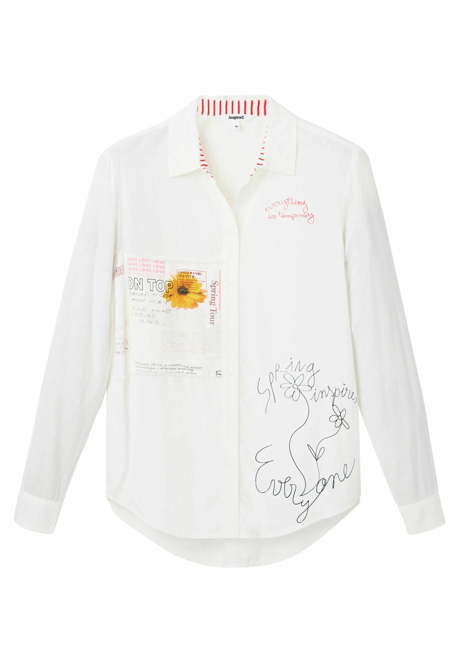 Desigual Patchwork Message - Overhemdblouse - White 5 Desigual Patchwork Message - Overhemdblouse - White - Afbeelding 5