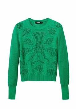 Desigual Openwork Flower - Trui - Green -Desigual f983f00e65cd4db39e496dc2cacd2c1c
