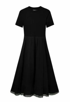 Desigual Embroidered Messageweat - Jurk - Black -Desigual f9f508a65953485cbd1b9612fd26e1b2