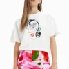 Desigual Short Sleeve Face - T-Shirt Print - Bianco
