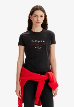Desigual Message- T-Shirt Print - Black