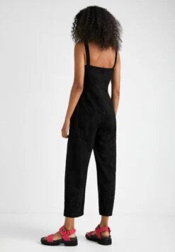 Desigual Flocked Long Jumpsuit - Jumpsuit - Black -Desigual fc67070589d843a79d8101692ae1508c