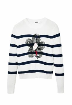 Desigual Striped Flower - Trui - Blue 9 Desigual Striped Flower - Trui - Blue -Desigual fd13cef658c24615bf879a1840a3f15d